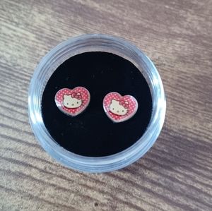 Sanrio Hello Kitty heart post earrings